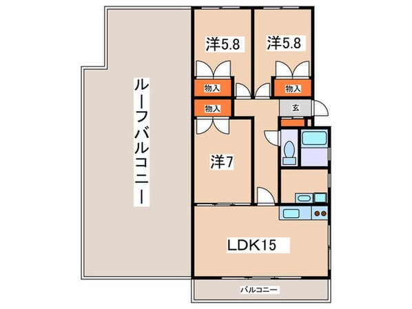 グリュ－ンベルグ生田の物件間取画像